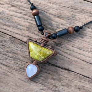 Colier Opal verde Peruvian & Calcedonie
