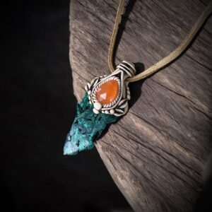 Colier Malachit & Carneol