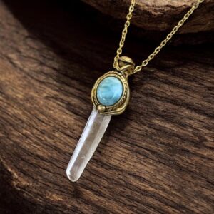 Colier Cuarț laser & Larimar