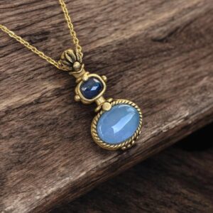 Colier Calcedonie & Safir