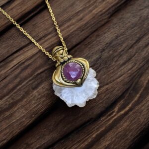 Colier Cuarț solar & Rubin