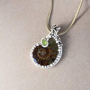 Colier Amonit & Peridot