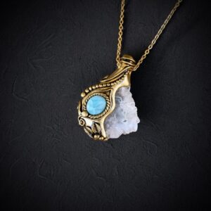 Colier Cuarț solar & Larimar